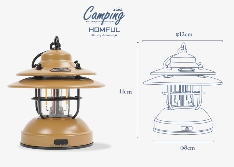 Đèn bão treo lều Homful W01014 Vintage - Ảnh 9