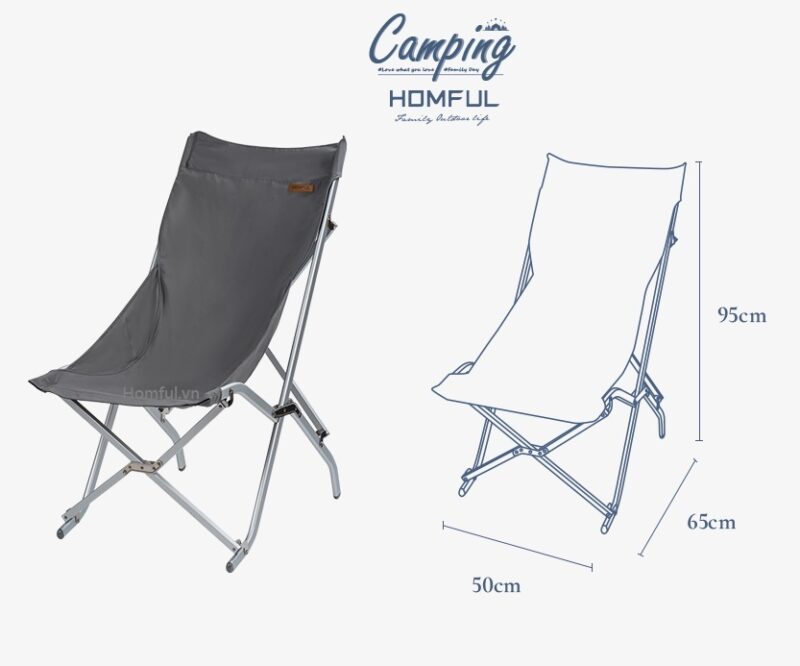 Ghế xếp Homful X01090 - Có tựa lưng - Ảnh 7